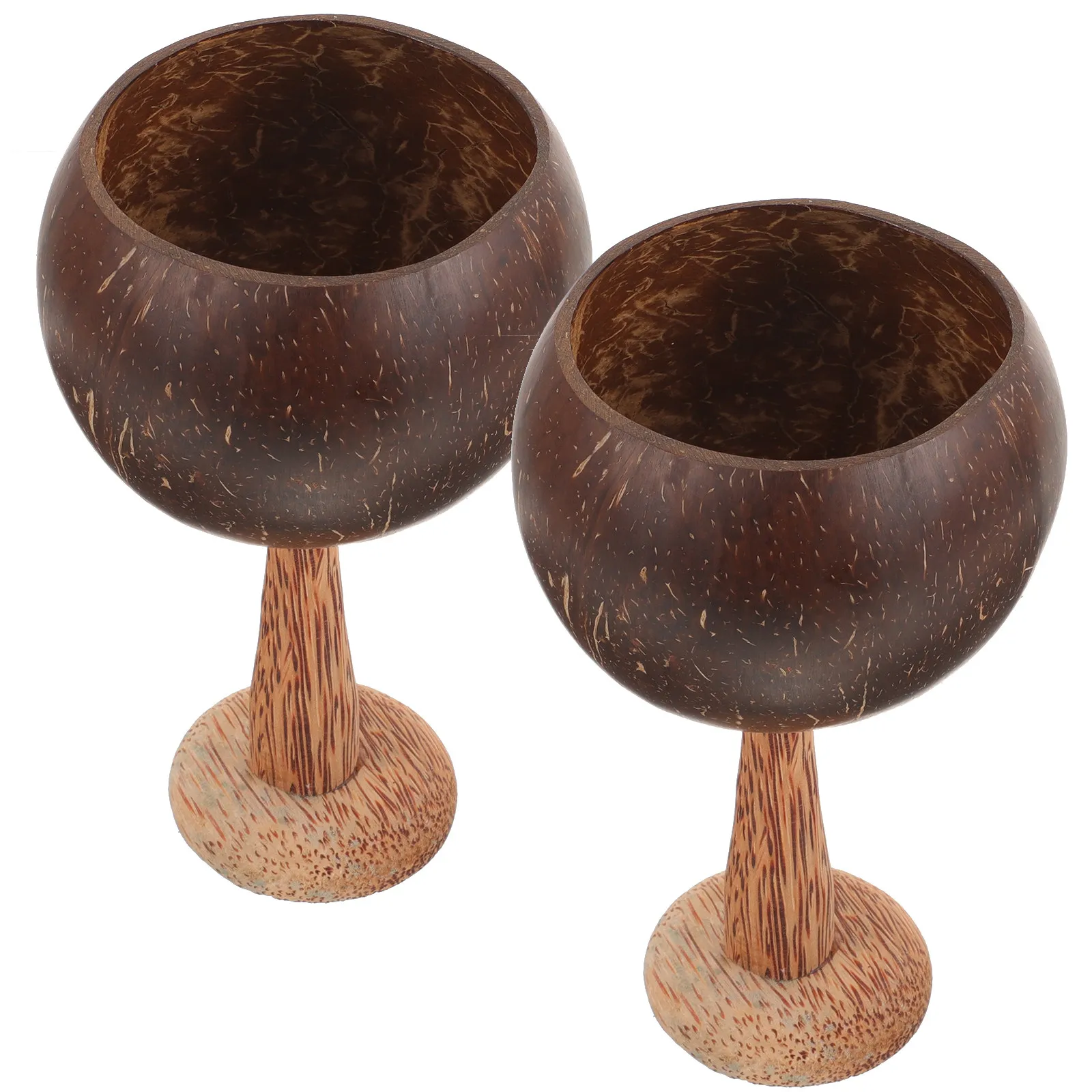 2 Copas de Vino de Cáscara de Coco Natural, Elegantes Copas de Cóctel para Fiestas en Casa, Artículos de Bebida Sostenibles, Idea de Regalo