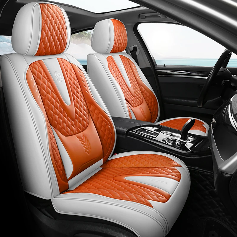 Nappa Leather Car Seat Covers For Volkswagen VW Jetta Polo Touareg Amarok Caddy Passat Tiguan Golf T-ROC Universal Accessories