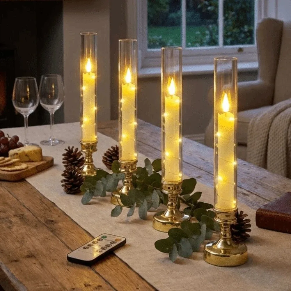 

Luminous Flameless Candle Lamp Flickering with Remote Timer Electric Candles Lamp Realistic 3D Wick Night Lights