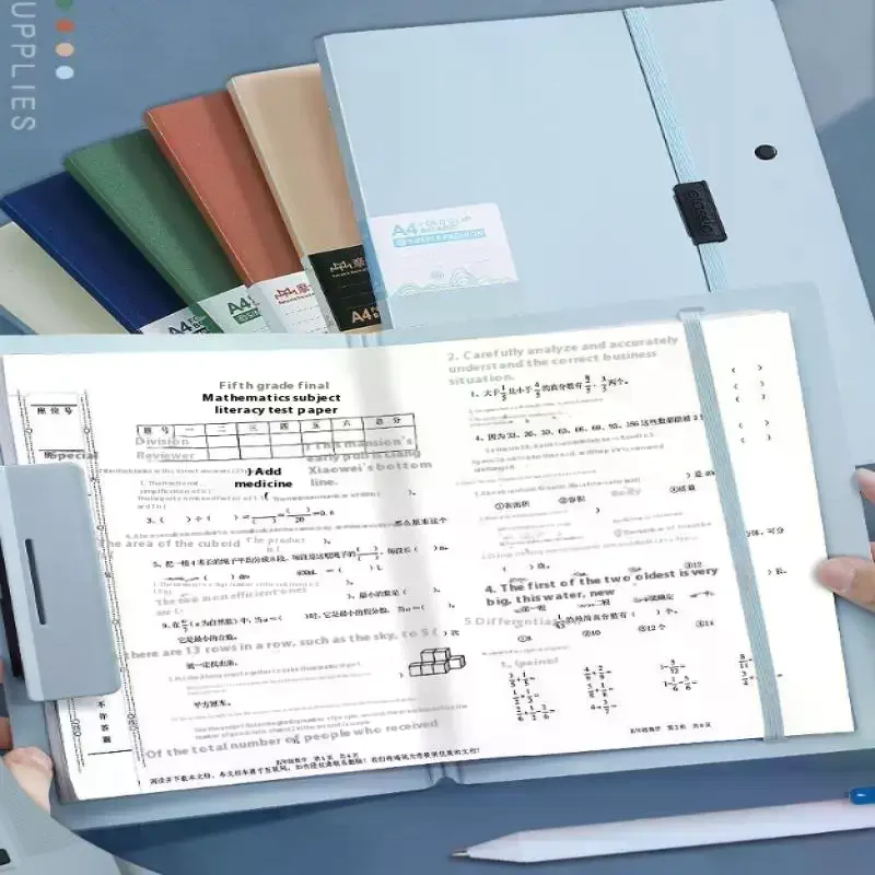 

A4 To A5 Portable Foldable Folders Versatile Organize Artifacts File Contract Folders Student Test Paper Storage Tool