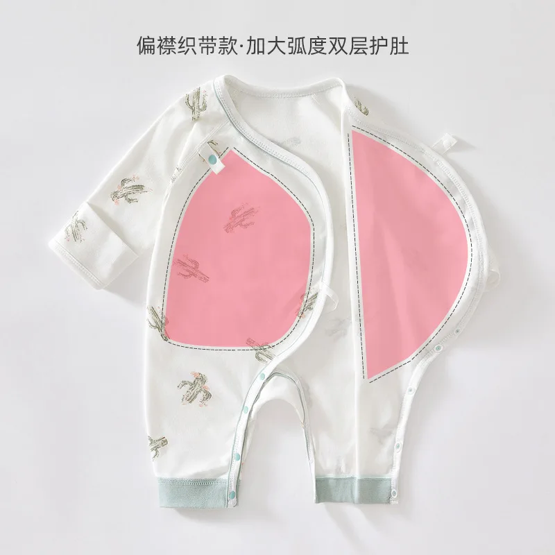 Babyfond Newborn Butterfly Clothes Spring and Autumn Cotton Long Sleeve Boneless Climbing Clothes for Male and Female Babies