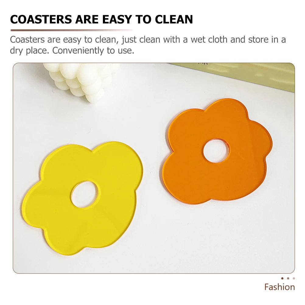 

Anti-Scald Cup Coasters Flower Shape Heat Resistant Table Drink Coaster Set Lightweight Protection For Coffee Wine Glass