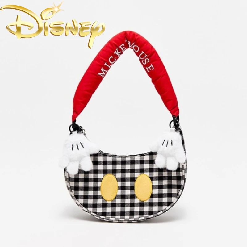Disney Mickey New Women's Shoulder Bag Cartoon Embroidery Women's Handbag Large Capacity Casual Women's Bag High Quality