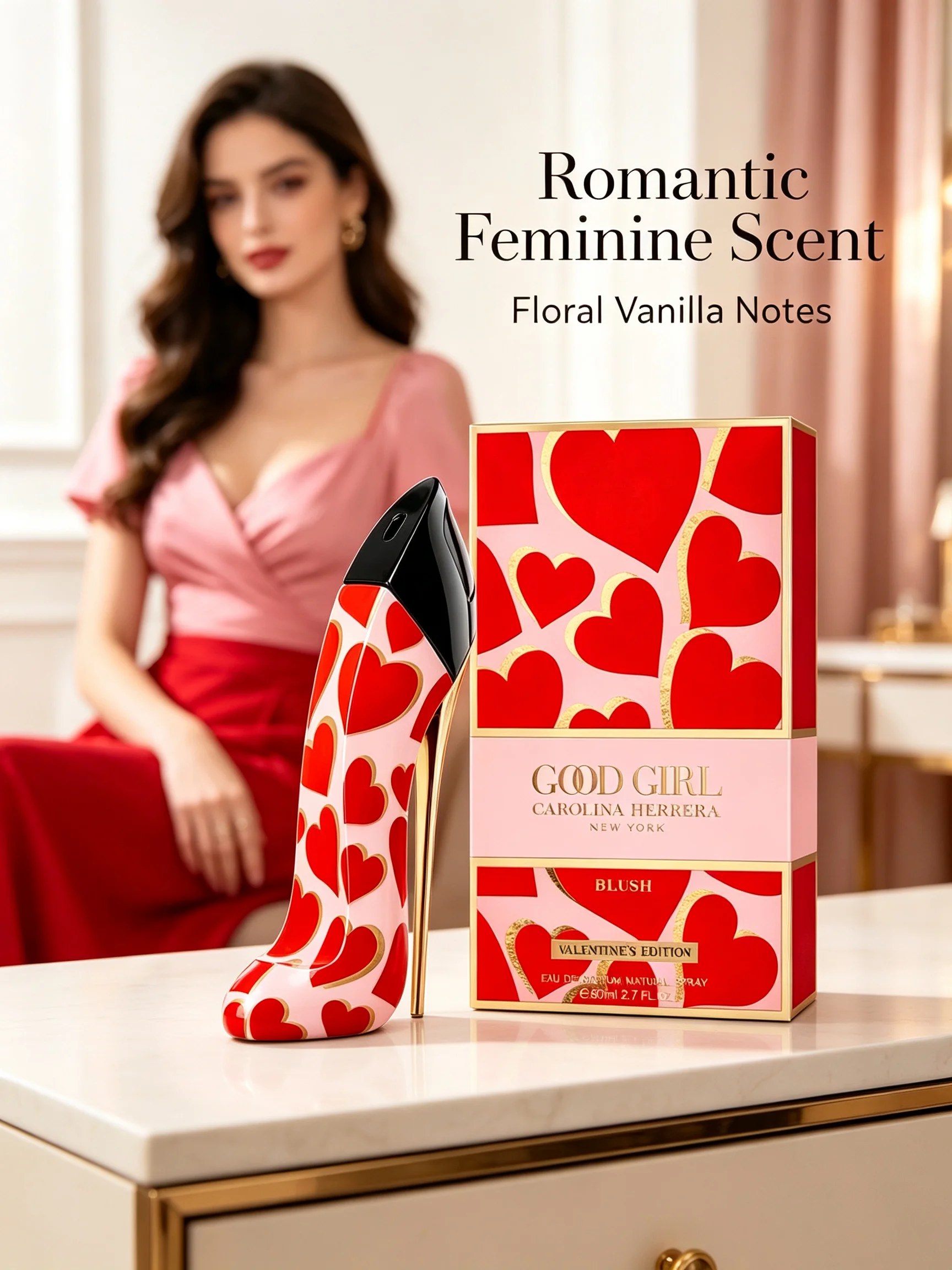 New Arrival Ca-olina He-rera Go-d Gi-l Blush EDP 80ml 2.7oz Bergamot Peony Vanilla Long Lasting Perfume Spray Women Labor Day Halloween Thanksgiving Black Friday Cyber Monday Christmas Gift Idea Best Seller Fast US