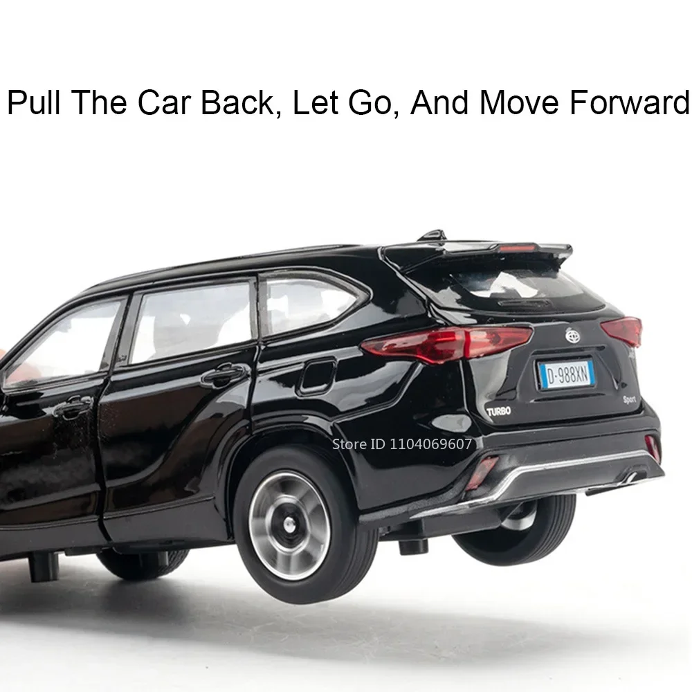 1:32 ‌ 스케일 크라운 Kluger 모델 장난감 자동차 합금 다이 캐스트 SUV 사운드 라이트 6 도어 열림 당겨 미니 차량 장난감 어린이 선물 용품