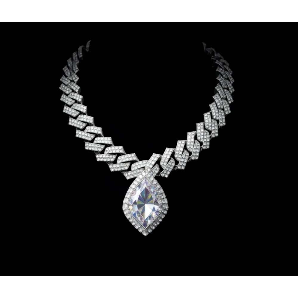 

Цепочка Iced Cuban Link для мужчин и женщин из серебра, золота и розового золота в подарочной коробке