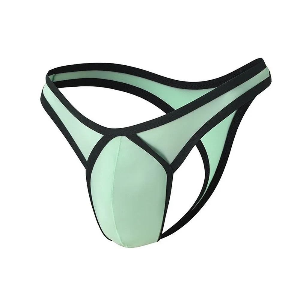Men's Ice Silk Briefs Underwear Bulge Pouch G-String Low Waist Backless Thongs Soft Underwear High Stretch Underpants For Daily