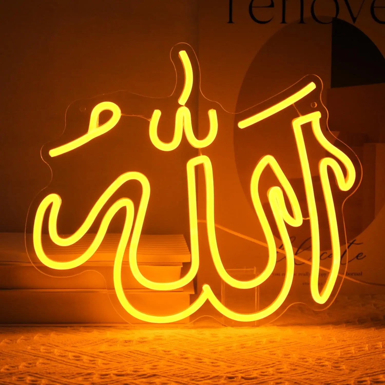 

Аллах неоновая вывеска исламская настенная живопись с регулируемой яркостью арабская каллиграфия Настенный декор мусульманские подарки для исламского новогоднего украшения Рамадана