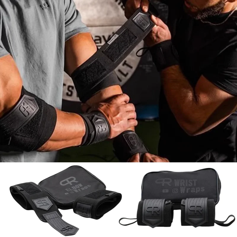 Elbow Wraps & Wrist Wraps for Weightlifting Professional Gym Workout Elbow Brace & Wrist Brace for Men & Women Strength Training