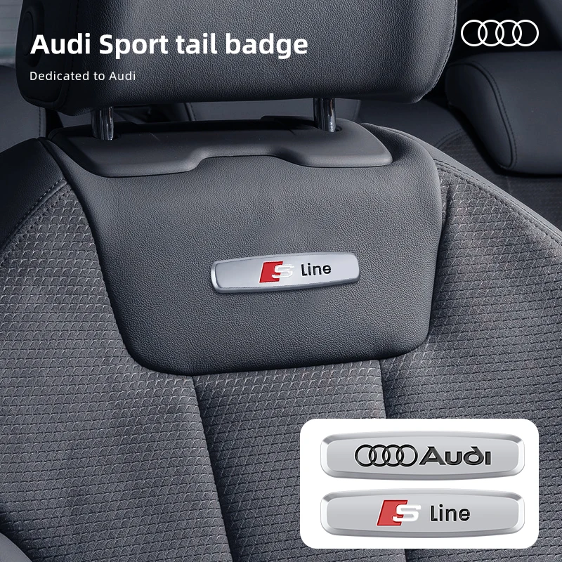 1pc Metal Interior Seat Back Emblems Stickers Badges Logos for ABT Sline Audi A3 A4 B8 8P B9 8V A1 A6 C6 Q3 Q5 C7 Seat Accessory