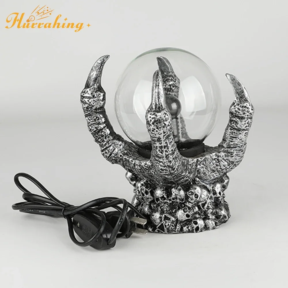 Hurrahing Four-Finger Ball-Holding Plasma Lamp 4-Inch Atmospheric Night Light Desktop Decor Halloween Gift Sale