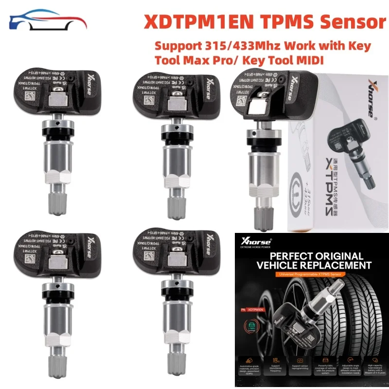 أحدث مستشعر ضغط الإطارات Xhorse XDTPM1EN TPMS مستشعر XTPMS يدعم 315/433 ميجا هرتز يعمل مع أداة المفاتيح Max Pro/أداة المفاتيح MIDI