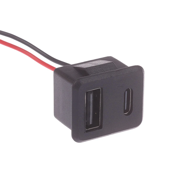 1 шт., двухслойная Usb-розетка с разъемом типа C и разъемом типа «мама»