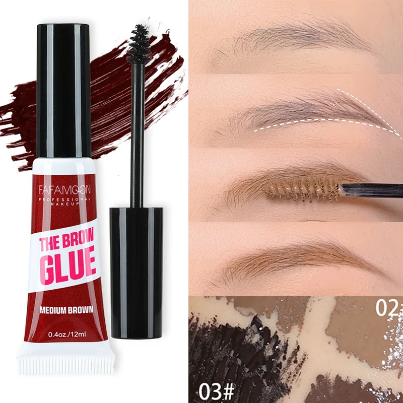 Waterproof Eyebrow Dye Longlasting Easy Dying Natural Liquid with Brush Brown Coffee Eyebrow Gel Cream Brow Enhancers Browtattoo