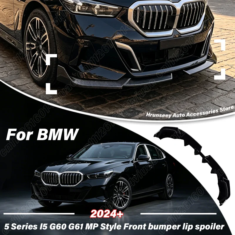 For BMW 5 Series I5 G60 G61 2024 2025 2026 Car Racing Style Front Bumper Lip Vehicle Spoiler Body Decoration Modification Kit