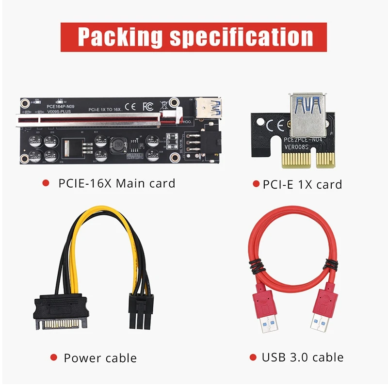 PCIE Riser 009S Plus Mining Super Version PCIE X16 PCI Express Extension Riser Card For Mining Video Card