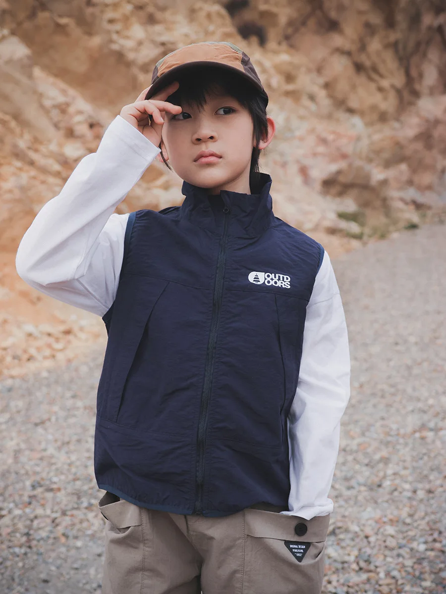 Outdoor Breathable Vest Boys Toddler Spring Autumn Lightweight Workwear Mountain Series Fashionable Matching Unisex Vest