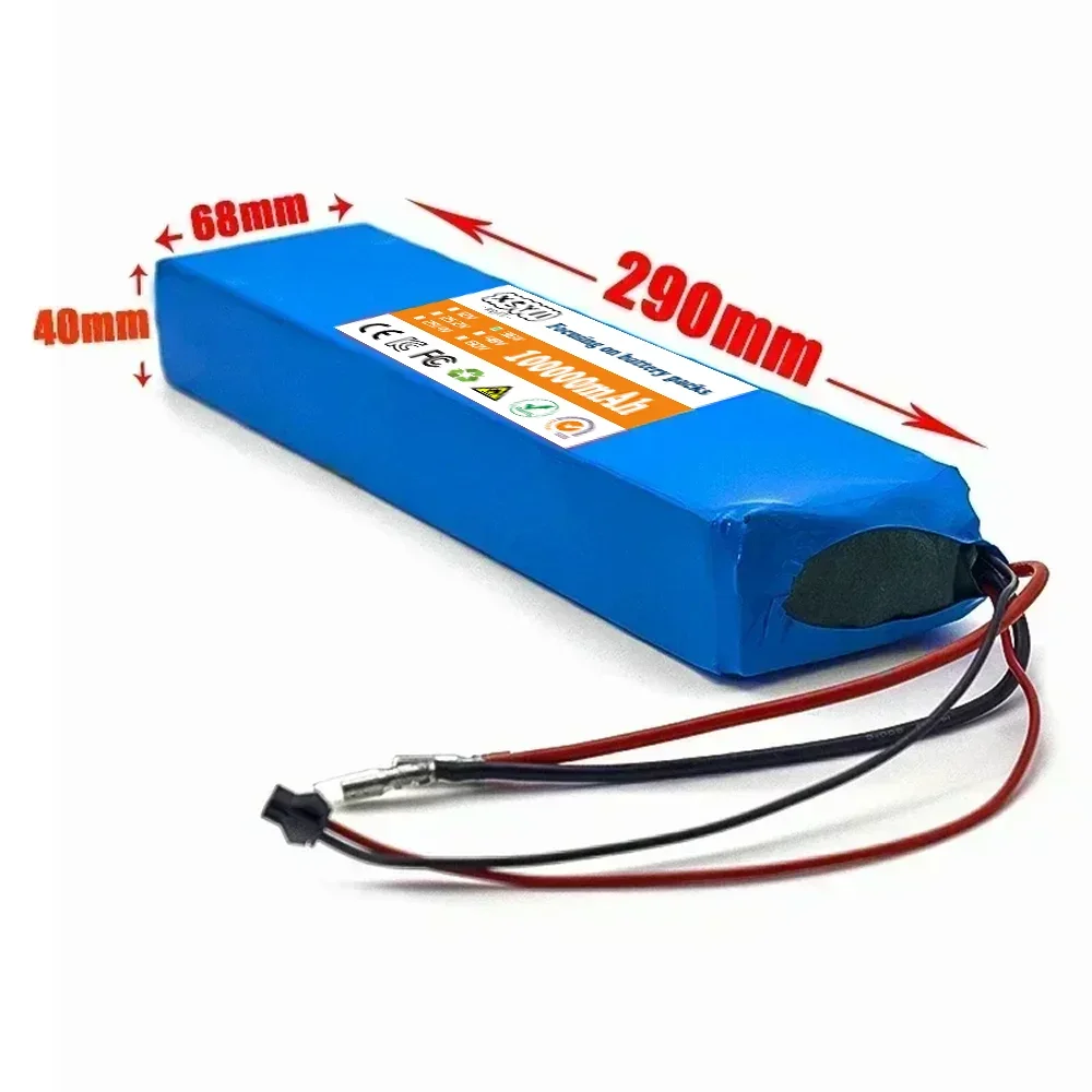 10S3P 36V 100000mAh 18650 Rechargeable Lithium Battery Pack Power Modified Bicycle Scooter Electric Vehicle with BMS+Charger