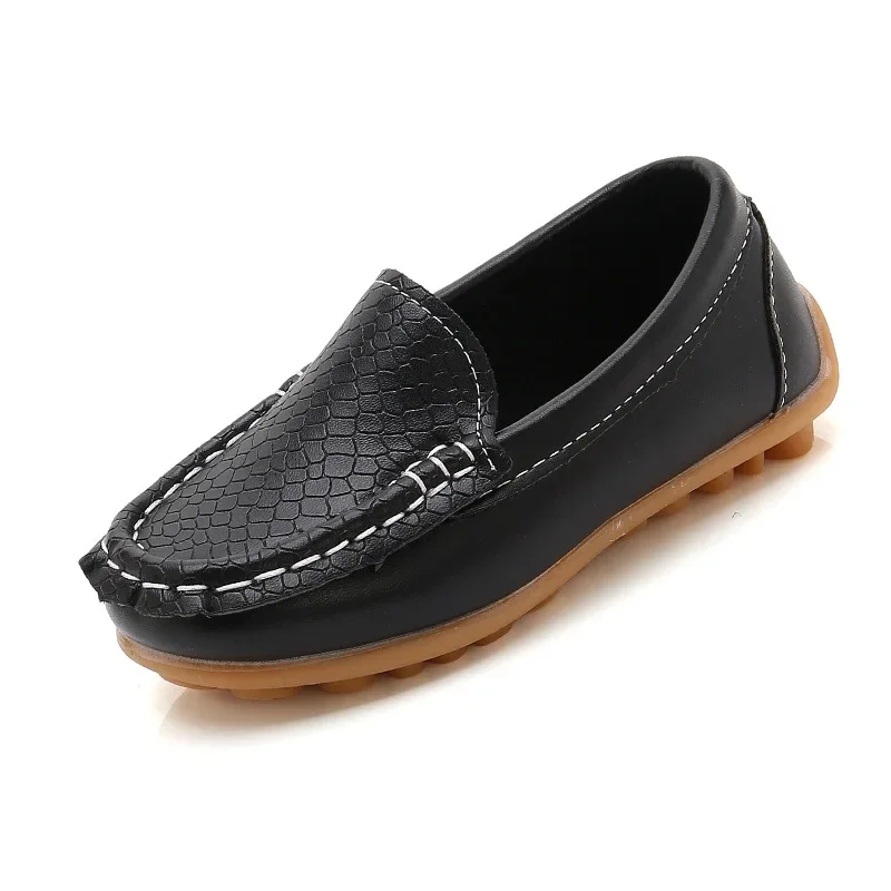 Fashion Flats For Children Casual Comfortable PU Leather Slip On Shoes Boys Girls Kids Candy 10 Colors Moccasin Loafers All Size