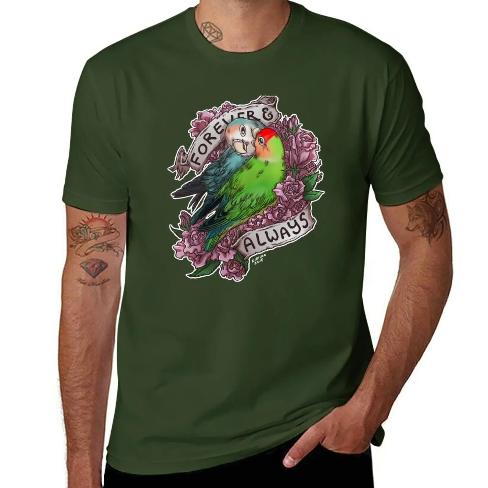 New Forever and Always (peach-faced lovebird) T-Shirt hippie clothes sweat shirts mens t shirts pack