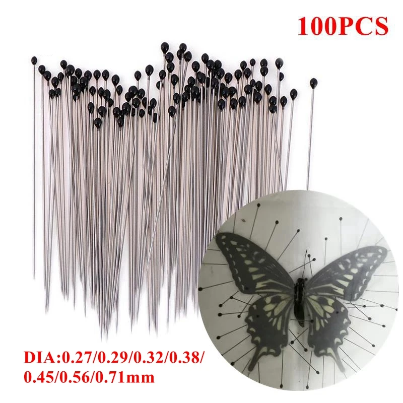 100Pcs 4cm Insect Dissections Supplies Needle Good Flexibility High Hardness Register Pin Sewing Head Pins