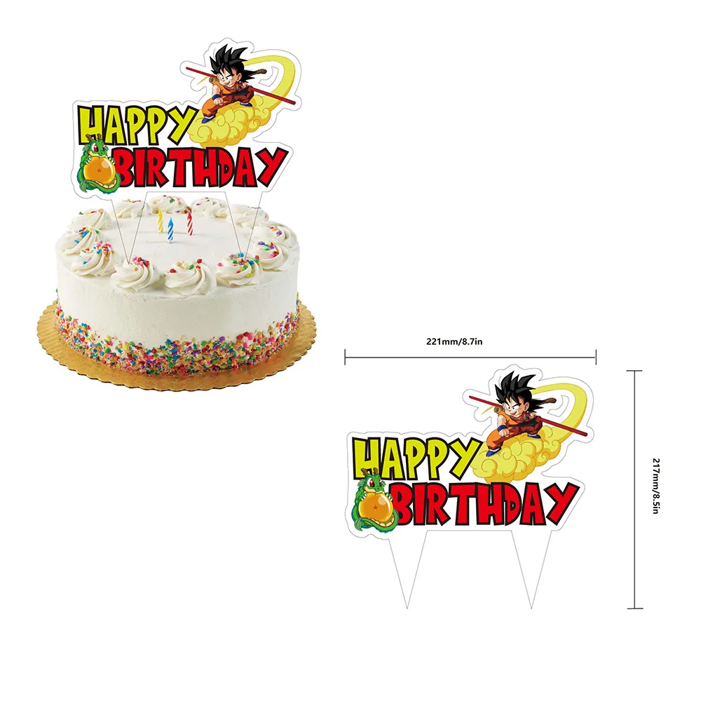 Birthday Party Supplies Dragon Ball Son Goku Globo Balloon Banner Cake Topper Tableware set Children Boy Baby Shower Party Decor