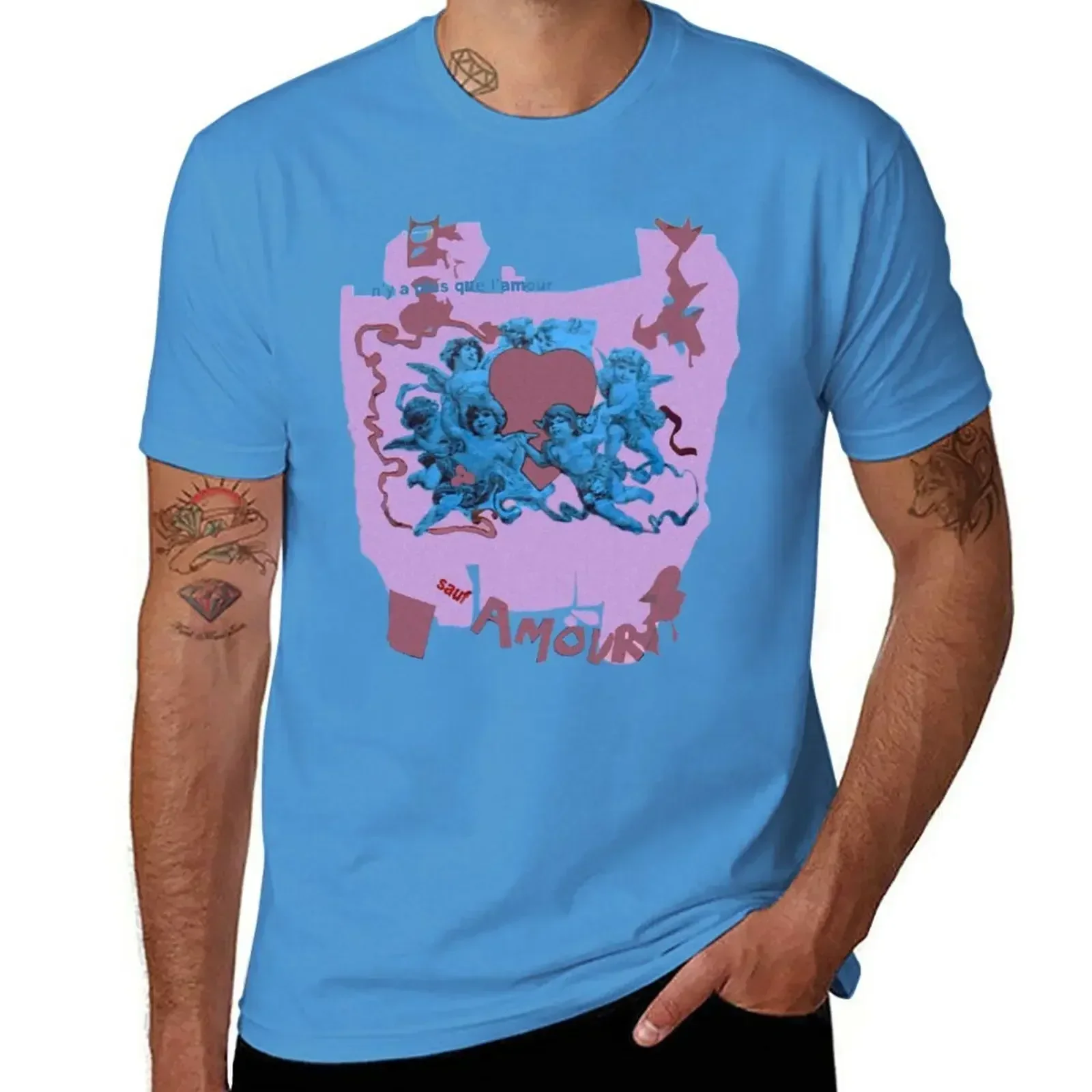 2025 new model Summer harajuku custom t shirt heavyweight Informal Beat It Amour 80s theme py blanks graphic tees mens graphic h