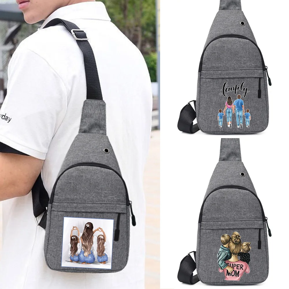 

Phone Sundries Storage Pack Adjustable Package Crossbody Bags Single Shoulder Chest Bags Daily Mom Series Men Cycling Commute