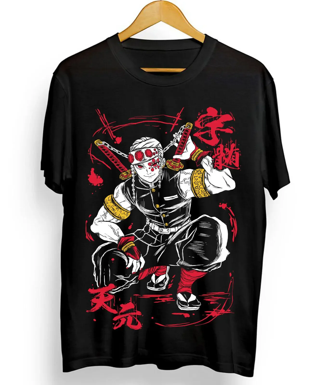 Kimetsu No Yaiba T-Shirt Anime,Manga,Zenitsu Tanjiro Demon Slayer Black Shirt