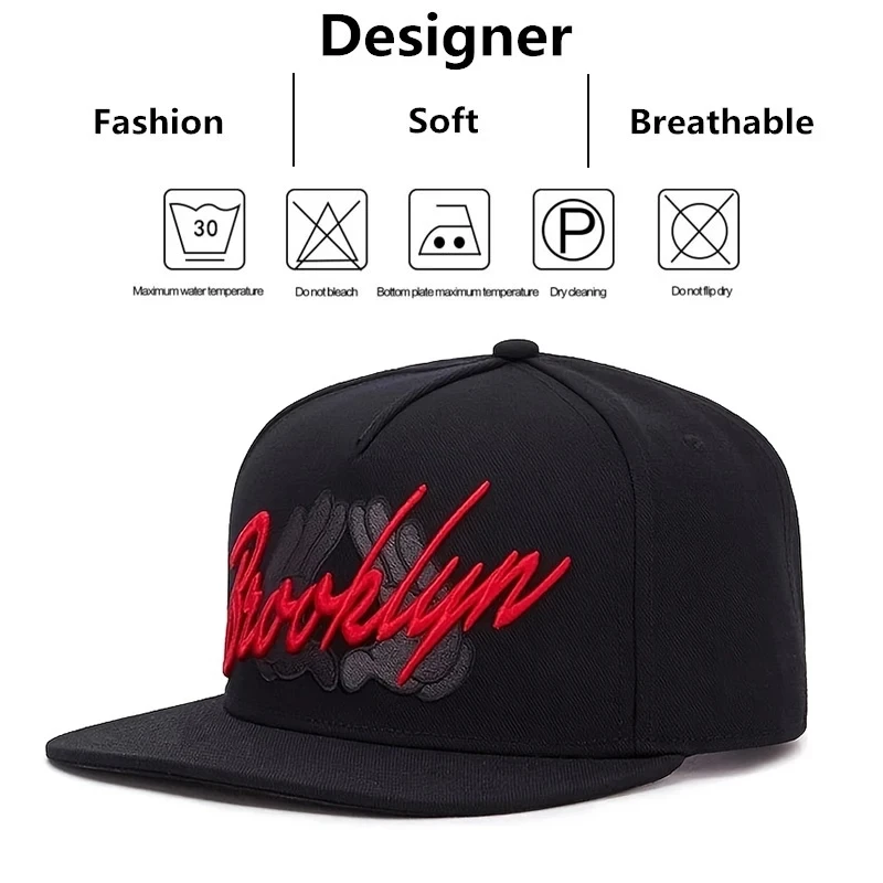 2024 New Fashion Brooklyn Embroidery Snapback Cap Hip Hop Baseball Hat Casual Sun Hat Unisex Outdoor Cap Adjustable