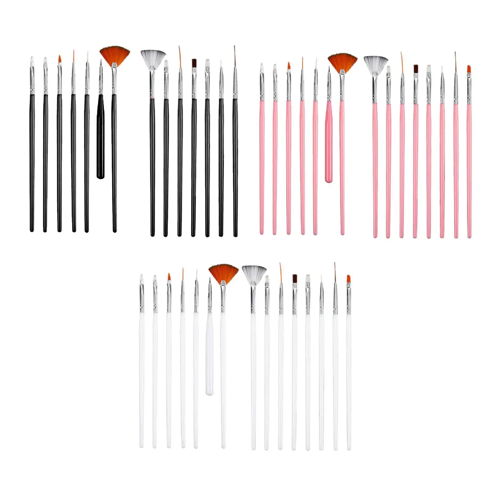 Flexible Nail Art Line Brushes Nylon Painting Set Multiple Pen Types Nail Decorating Tools for Nail Design Supplies