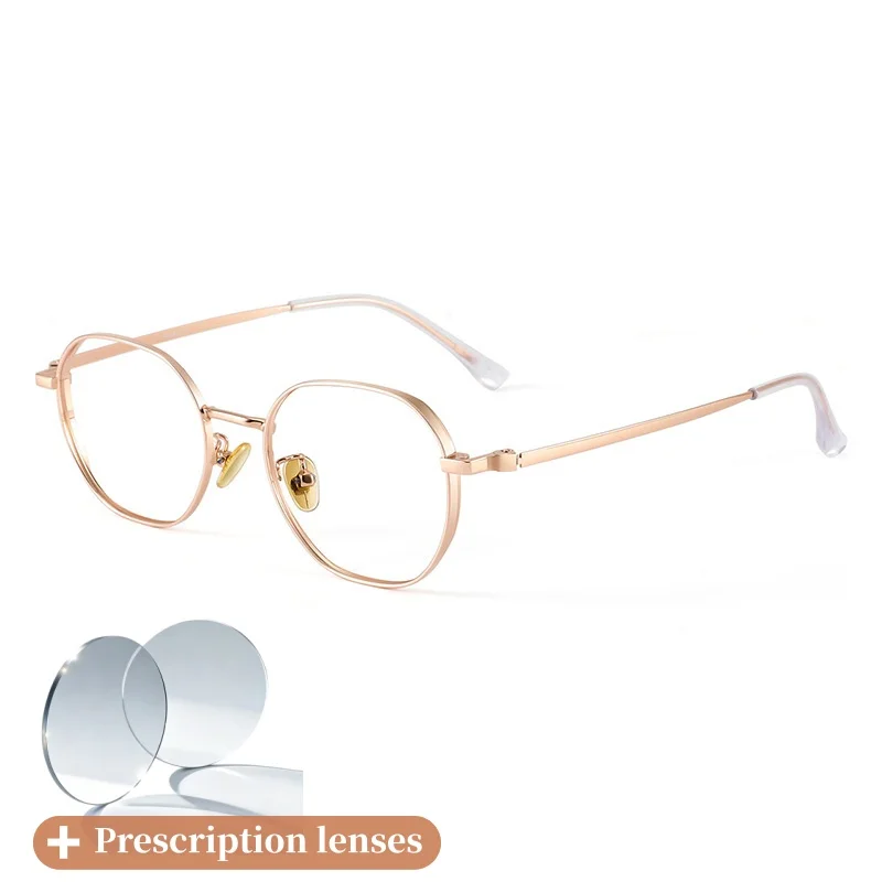 Suitable High Prescription GlassesDaily Wear Girls Women Rose Gold Optical Eyewear Myopia Progressive Lenses UV Anti Reflection