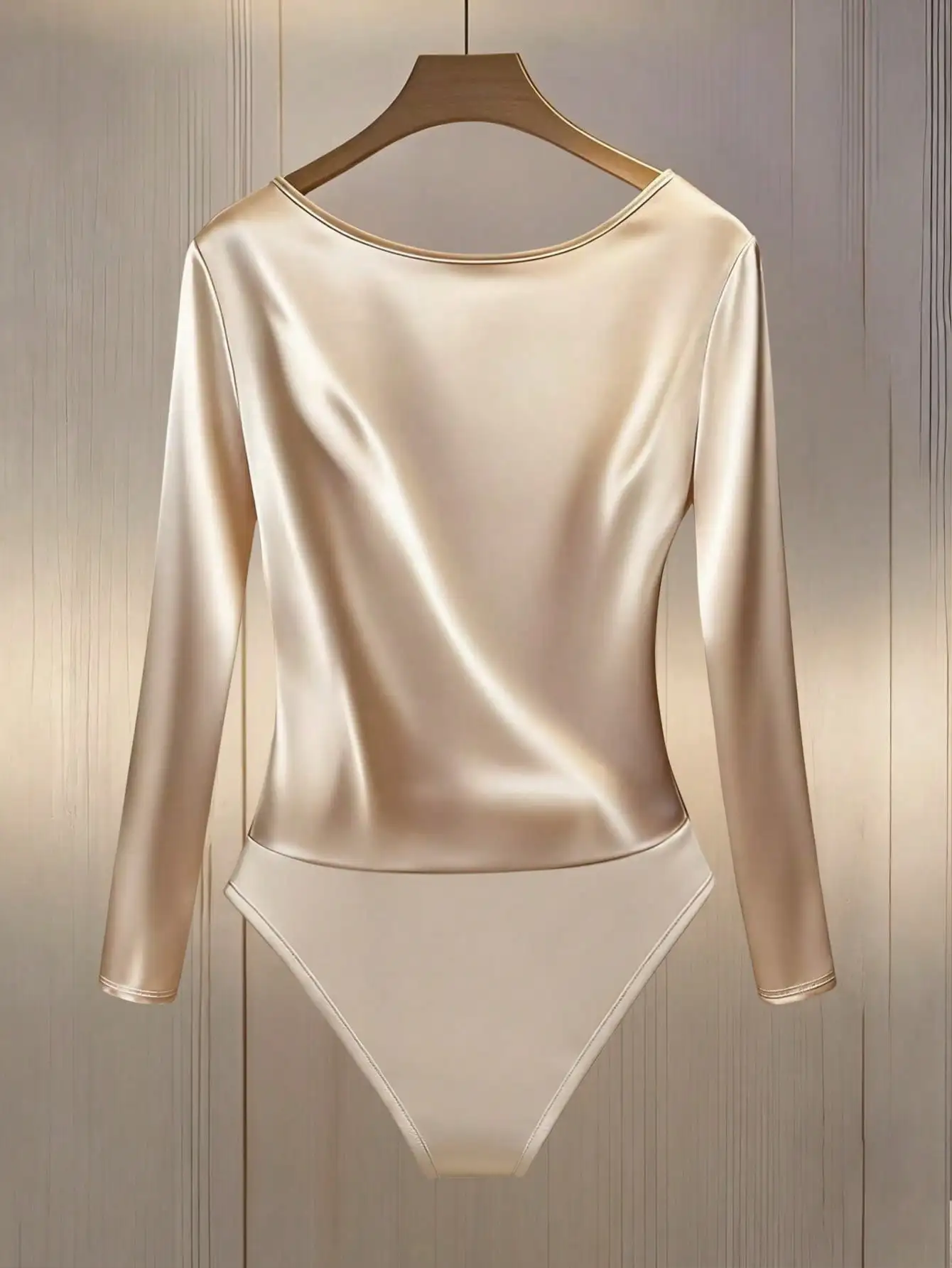 Franclia Women's Minimalist Long Sleeve Side Button Decor Slim Bodysuit For Commuting