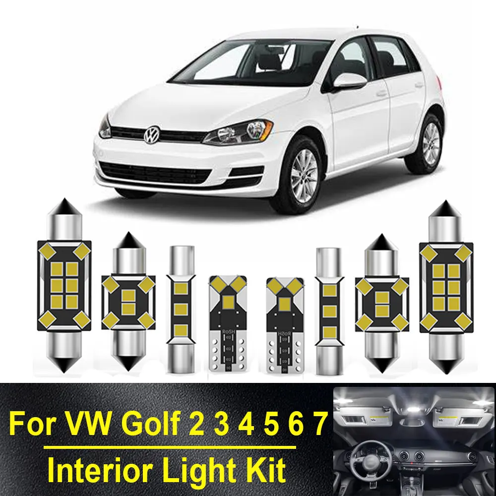 

Для Volkswagen VW Golf 2 3 4 5 6 7 Хэтчбек 1985- 2010 2011 2012 2013 2014 2015 2016 2017 2018 Комплект внутреннего светодиодного освещения Canbus