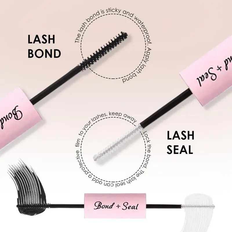 Waterproof False Eyelash Glue and Seal 2 in 1 Fast Drying Lash Glue And Sealer Long Lasting Strong Hold False Eyelashes Glue