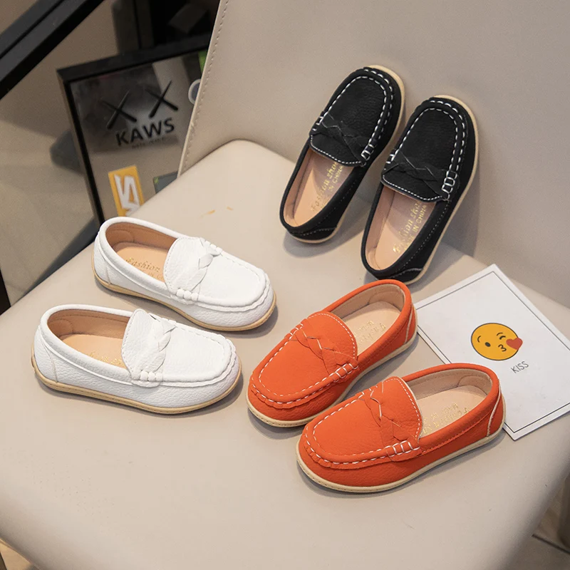 

Children's Leather Shoes New Spring Autumn Girls Causal School Loafers Simple Versatile Kids Fashion Boys Uniform Flat Shoes