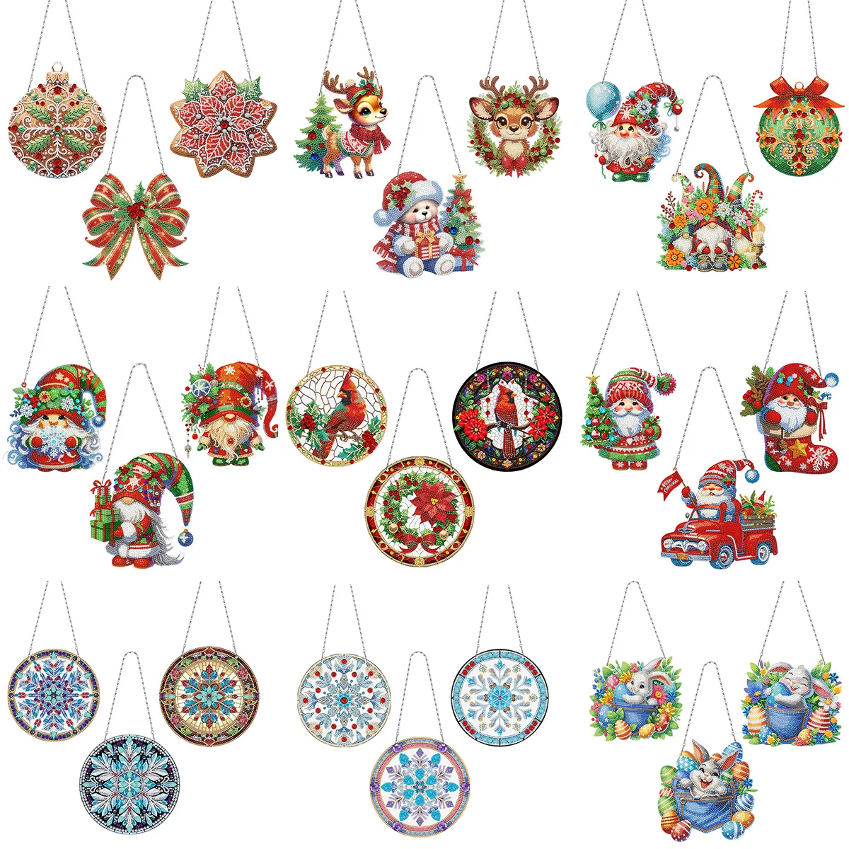 

Mandala Flower, Diamond Painting, Cross Stitch, Sewn Circular Ring, Diy Rhinestone Mosaic Kit, Home Christmas Decoration Gift