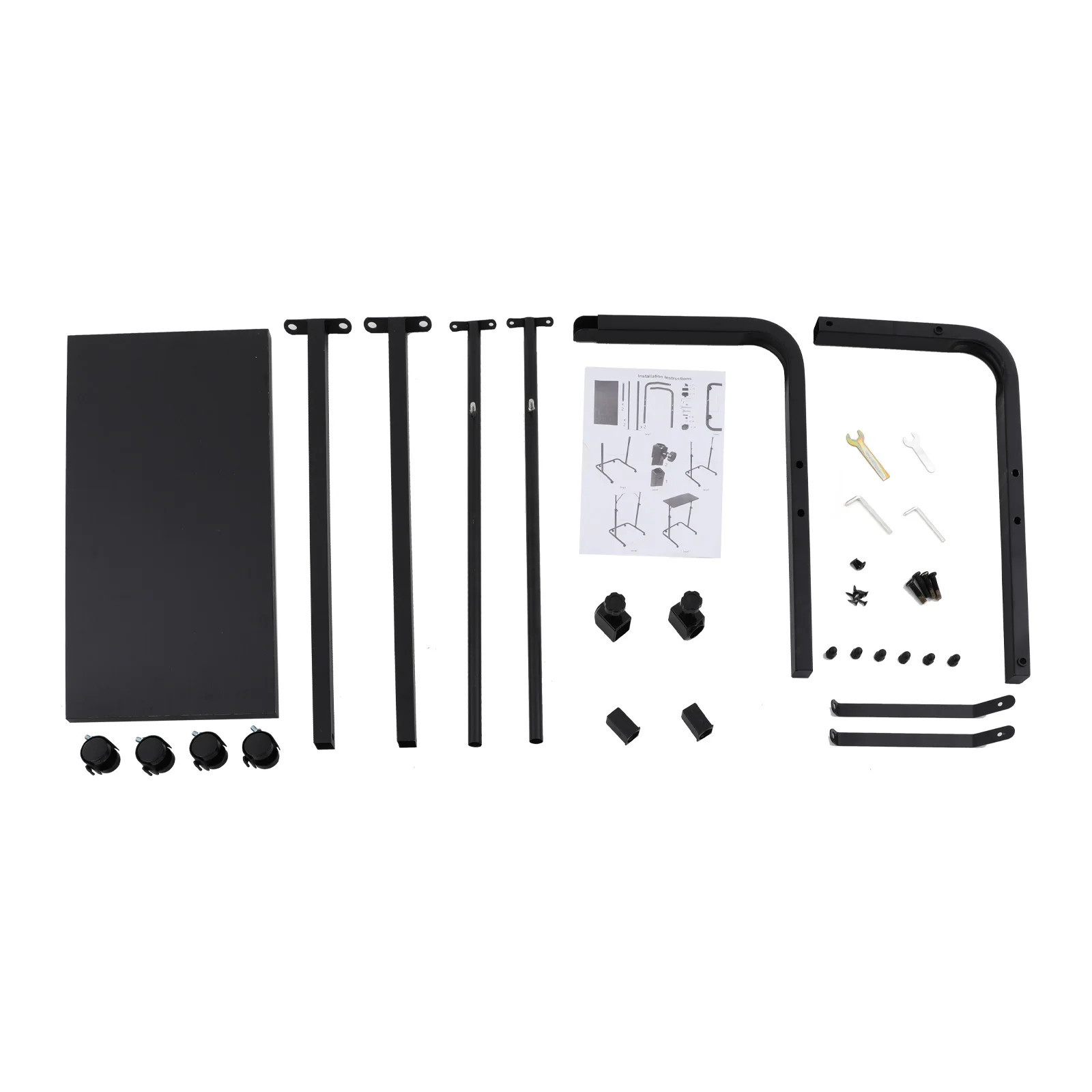 60x30cm Höhenverstellbare Mobile Arbeitsstation, U-förmiger Fitness-Schreibtisch mit Rollen für Heimbüro Fitnessstudio Stehpult (Schwarz) – Detail 13