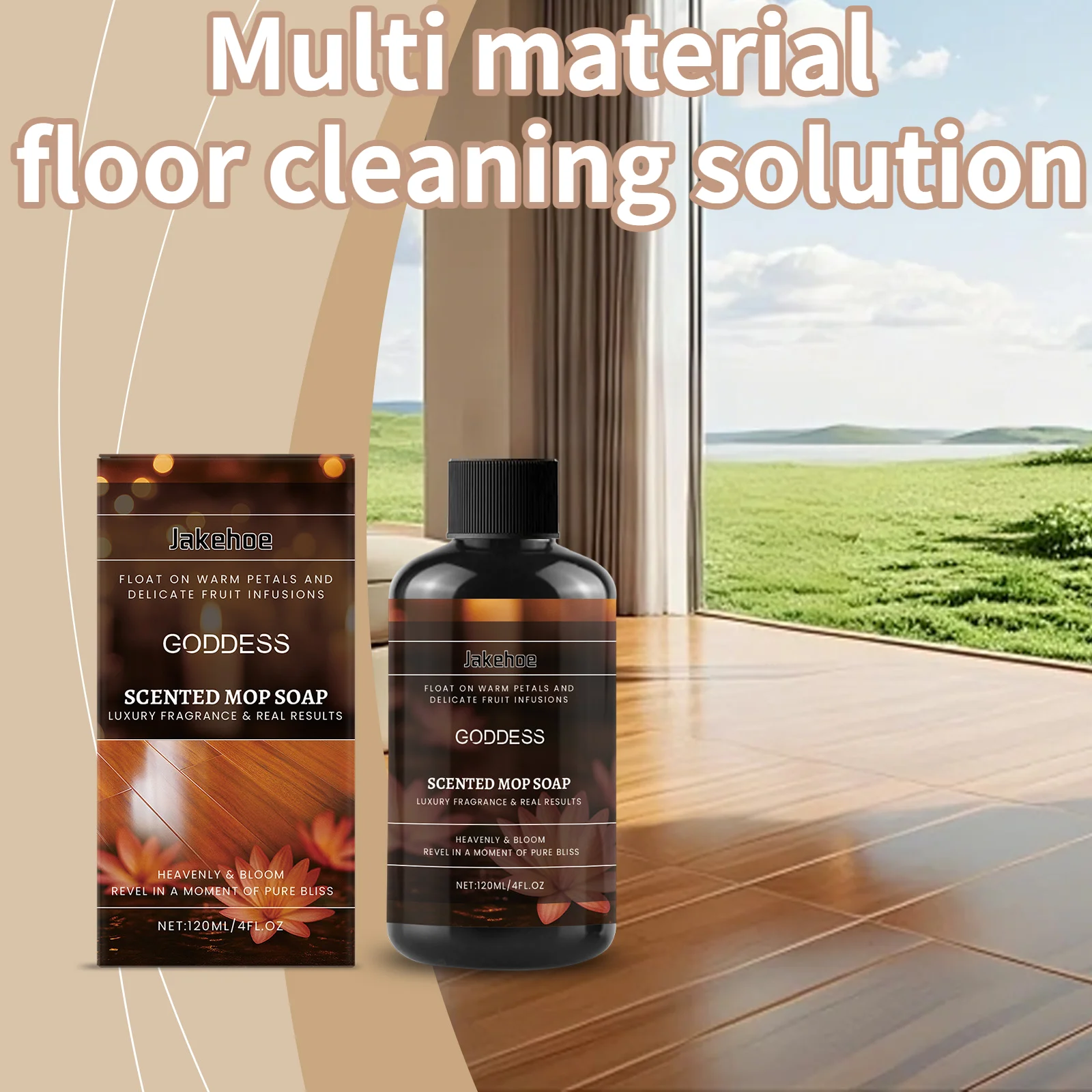 

Floor Cleaner Multi Material Floor Cleaning Solution Stain Removal & Maintenance Floor Gloss Low Foaming Household Cleaner 120ml