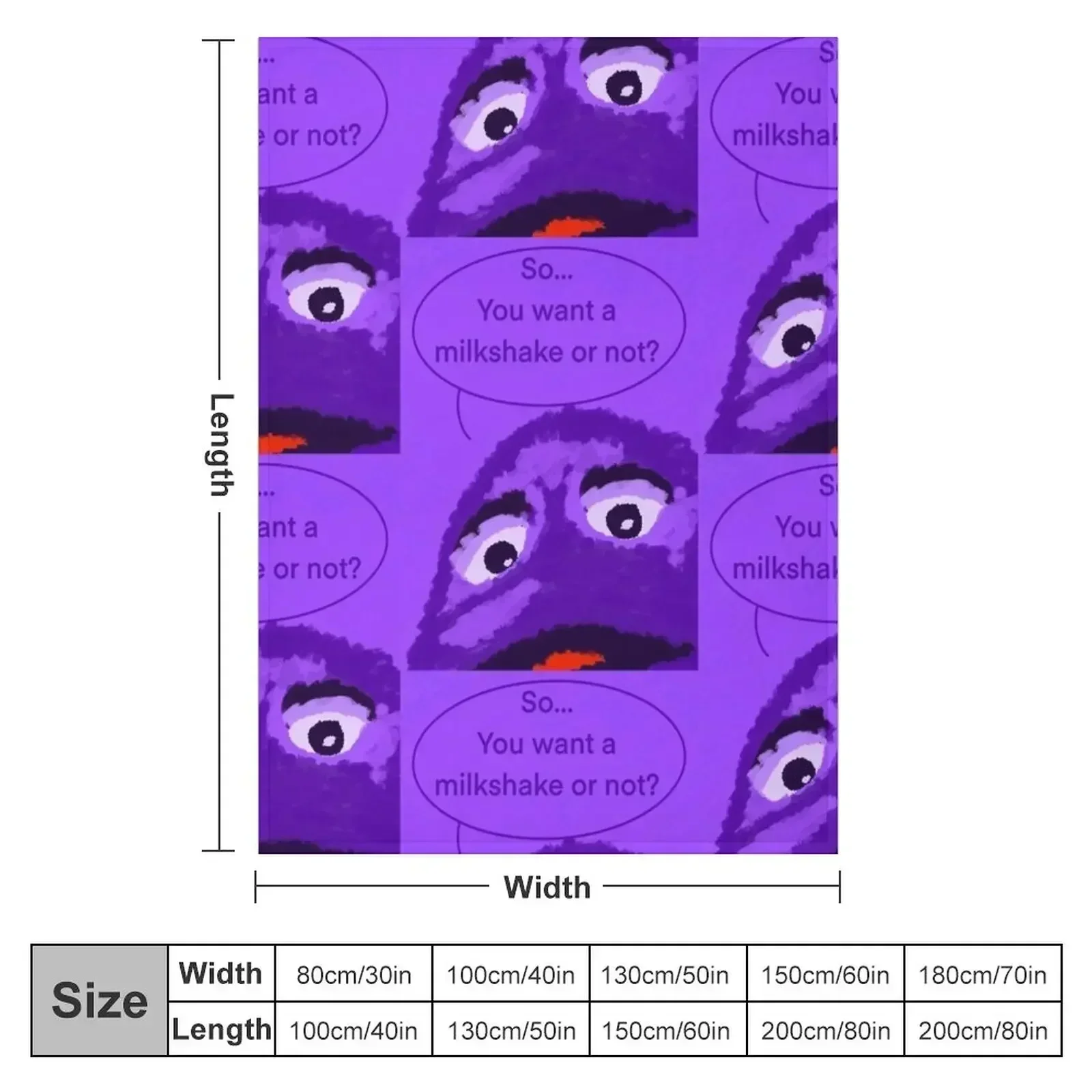 Order Up - Grimace Throw Blanket Personalized Gift Hair Moving christmas gifts Extra Large Throw decorative Blankets
