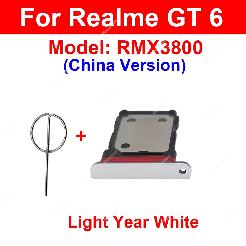 For Realme GT 6 RMX3800 China Version SIM Card Tray Sim Card Slot Card Reader Holder Replacement Repair Parts