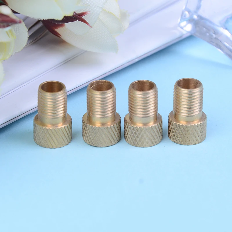 Copper Bicycle Valve Adapters Gas Nozzle Air Valve Mountain Road Bike Conversion head Converter Tube Presta To Schrader Adaptor