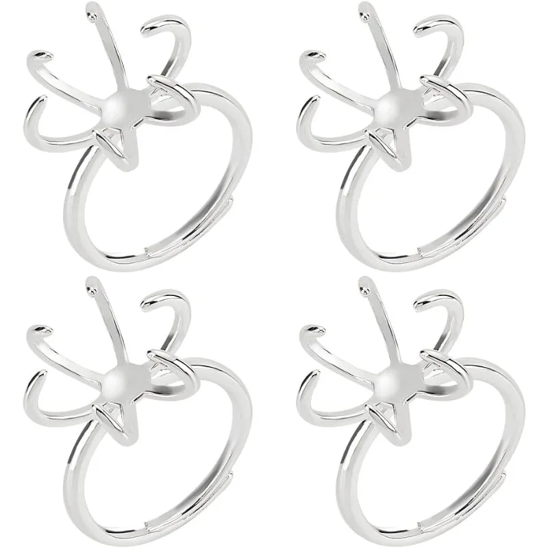 

4 шт., регулируемые латунные кольца-основания, 16,5 мм, 6 зубцов