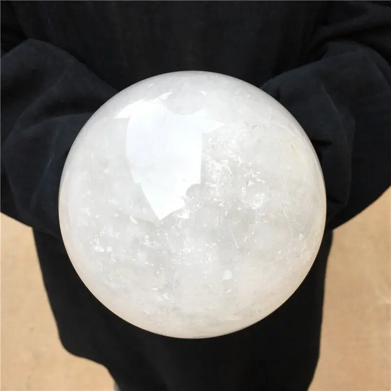 

Magical Natural Quartz Crystal Energy Ball, Mineral Reiki Healing Spirit, White Crystal Ball Home Office Degaussing Aquarium Gem