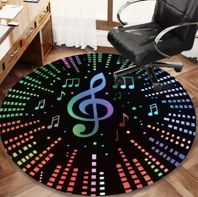 Music Disk Circular Carpet Floor Mat Soft and Durablecarpet Suitable for Living Room Bedroom Dining Room Hotel Room Decor Carpet