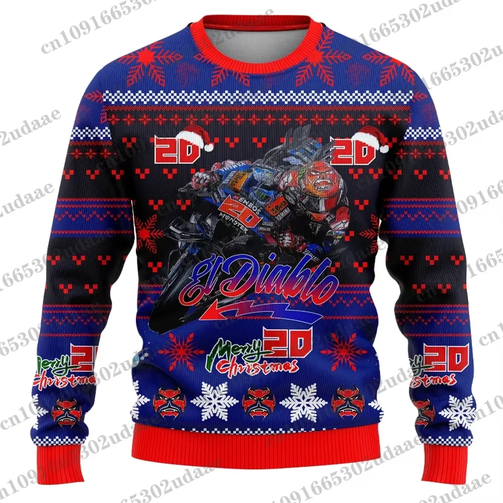 جديد 25-26 فابيو كوارتارارو رقم. 20 سائق عيد الميلاد متعة Crewneck البلوز الشتاء الاحتفال عيد الميلاد عارضة...