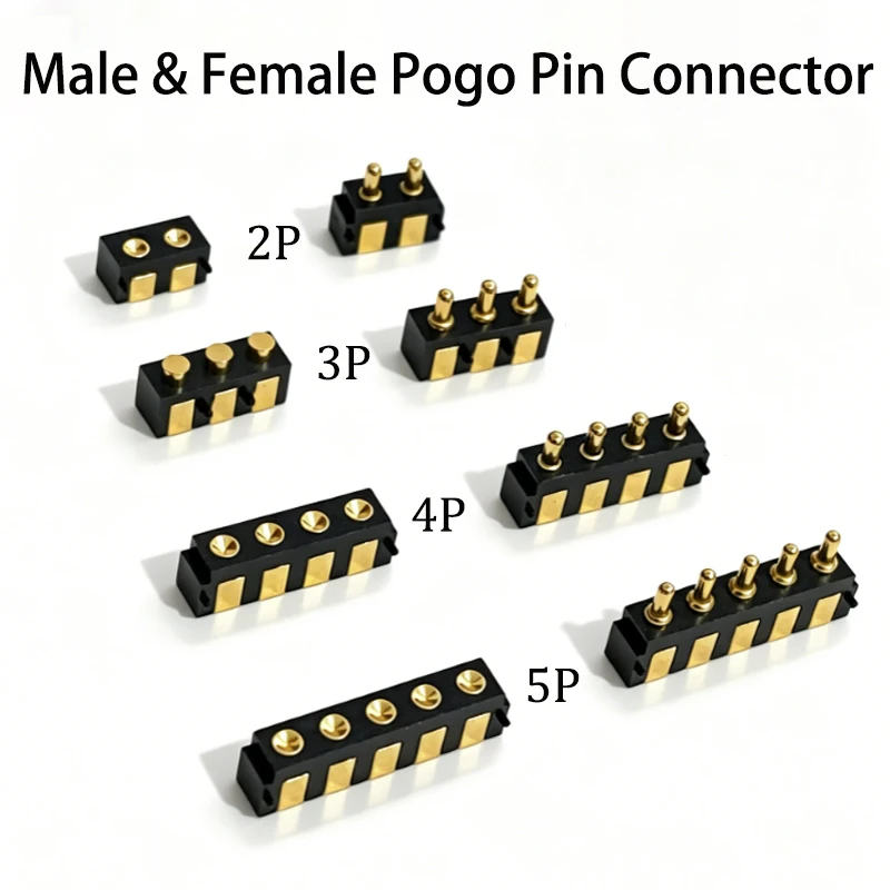 Männlicher & Weiblicher Seitlich Montierter Pogo-Pin-Steckverbinder 2P 3P 4P 5P SMD Federkontakt-Ladebuchse für Smartwatches/Elektronische Geräte – Detail 1