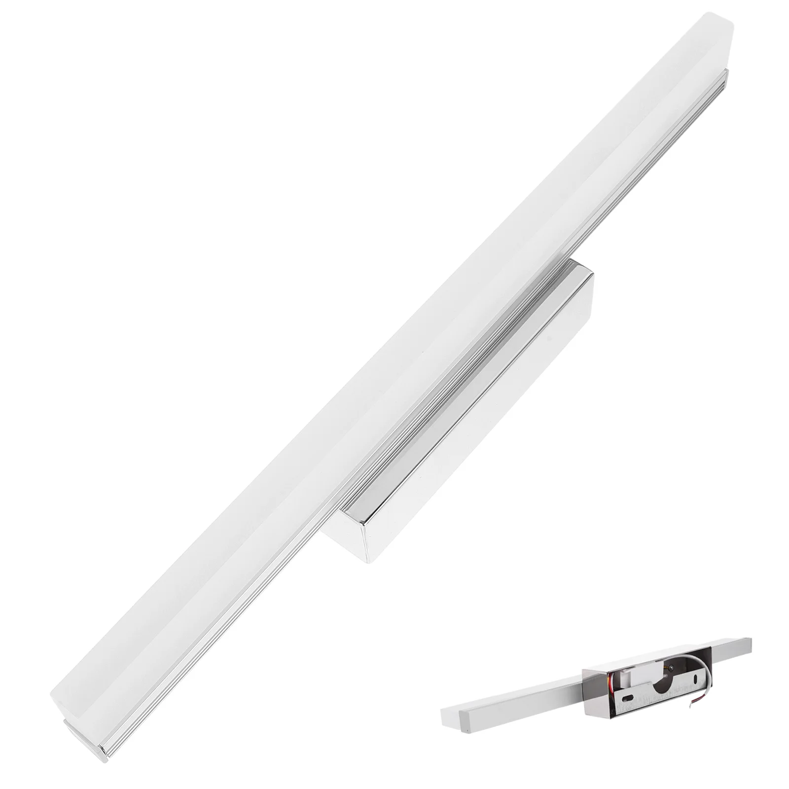 โมเดิร์นกระจกห้องน้ําด้านหน้าไฟ LED กันน้ํา Anti-FOG Vanity Light โคมไฟโคมไฟติดผนังพร้อมฐานสแตนเลส (สีขาว)