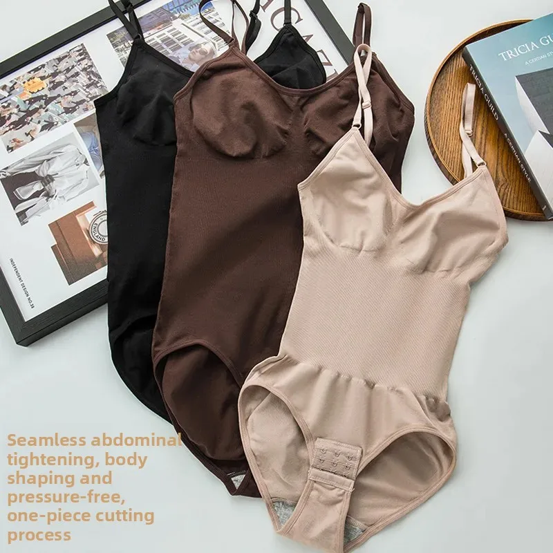 ملابس داخلية نسائية قطعة واحدة رقيقة للصيف مناسبة للبطن برباط داخلي ورقبة رسن تصميم نحت الجسم ملابس داخلية