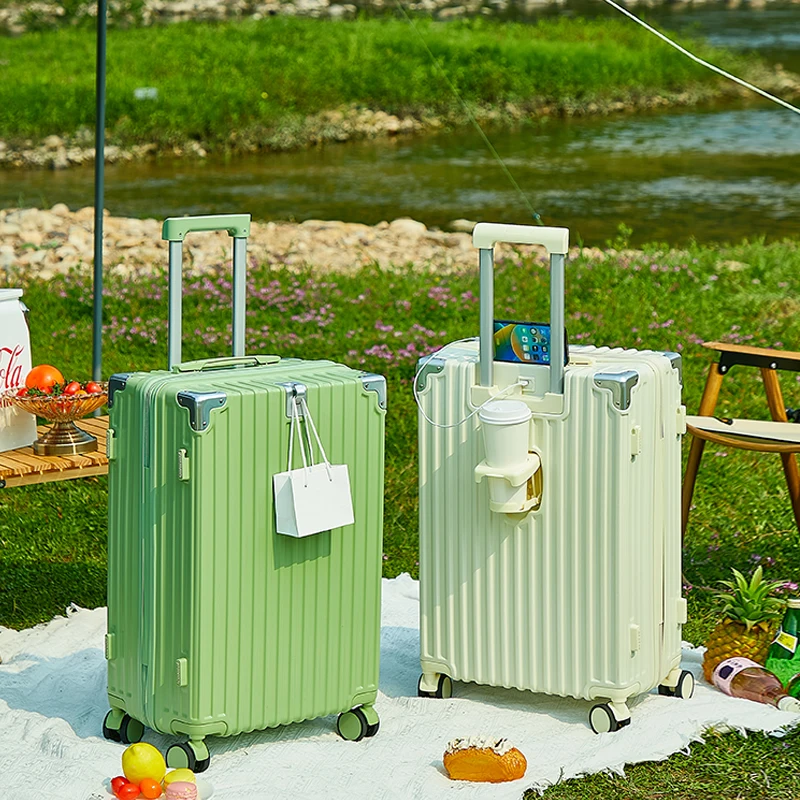 

Многофункциональный чемодан на колесиках для студентов, 20/22/24/26/28 дюймов, чемодан из АБС-пластика + ПК с кодовым замком, универсальный чемодан на колесиках